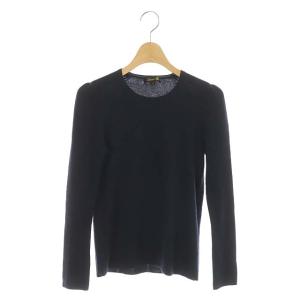 カシミヤパフスリーブクルーネックニットセーター 1 ネイビー