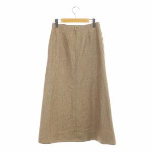 Drawer シャークスキンフレアロングスカート 36 茶