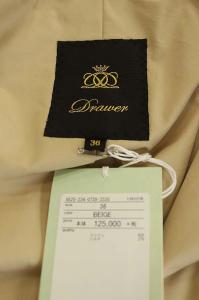 Drawer タイプライターテーラードコート ロング 36 ベージュ