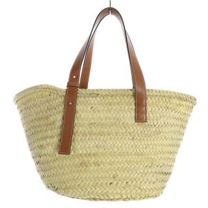 LOEWE バスケットバッグ ラージ  かごバッグ ヤシの葉 カーフスキン ロゴ タン