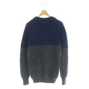 junhashimoto 20AW MOHAIR BY COLOR ニット セーター 長袖 切替 2 グレー ネイビー