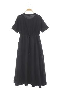 MONCLER ABITO 半袖ワンピース ロング 切替 S ブラック