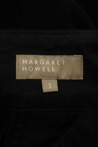 MARGARET HOWELL WASHED COTTON TWILL クロップドタックパンツ ブラック