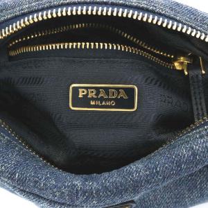 PRADA デニム化粧ポーチ ブルー