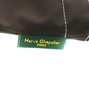Hervé Chapelier モカ ×タラマ 舟型 ナイロントート M バイカラー ピンク ブラウン