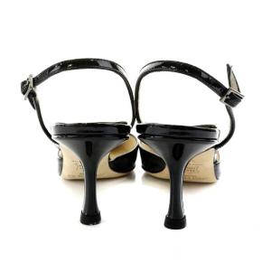 JIMMY CHOO エナメルポインテッドトゥパンプス 34.5 ブラック