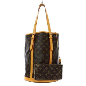 LOUIS VUITTON モノグラム ショルダーバッグ バケット GM ブラウン