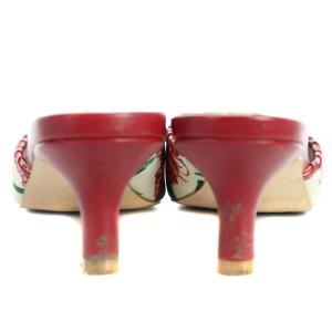 Ameri VINTAGE ミュール ポインテッドトゥ 花柄 22cm レッド