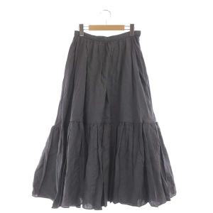 21SS HEM GATHER SK スカート ロング フレア 1 グレー