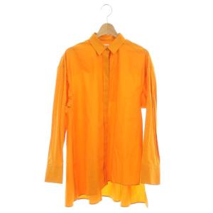 20SS アシンメトリーシャツ チュニック丈 長袖 比翼ボタン 38 ビタミンカラー