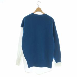 ENFOLD 20SS シャツドッキングアシンメトリーニット セーター 38 青