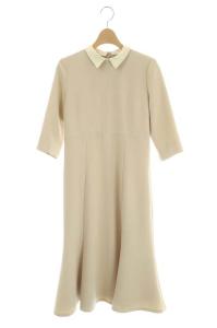 襟付きワンピース 36 ベージュ