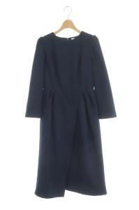 タックタイトワンピース ロング ネイビー