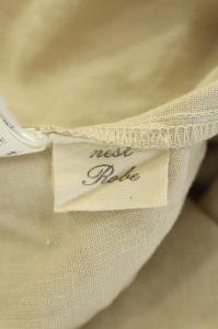 nest Robe 裾フリンジ リネン タック ワンピース 長袖 ライトベージュ