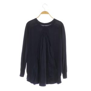 sacai 異素材切替カーディガン 2 ネイビー