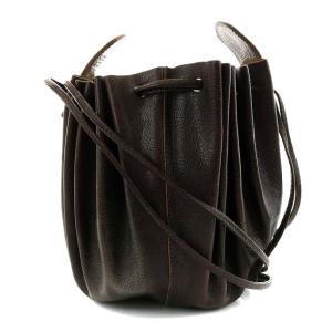 レザーショルダーバッグ ブラウン