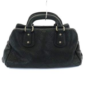 CHANEL ワイルドステッチ キャビアスキン ハンドバッグ ココマーク レザー 10番台 ブラック