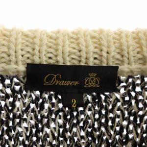 Drawer 3Gハイショククルーネックニット プルオーバー アイボリー ブラック
