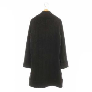 LANVIN コレクション オーガンジー刺繍ハイネックニットワンピース  ひざ丈 長袖 38 ブラック