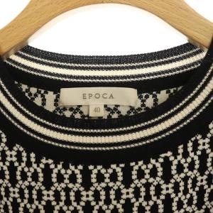 EPOCA 総柄ノースリーブニットカットソー ブラック ホワイト