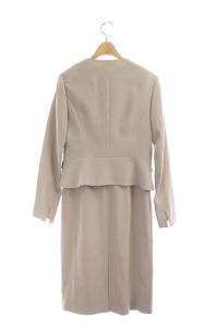 EPOCA セットアップ プリーツ切替ワンピース ノーカラージャケット 40 ピンク