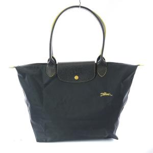 Longchamp ルプリアージュ トートバッグ ハンドバッグ 折りたたみ ナイロン レザー 牛革 グレー 黄色 イエロー