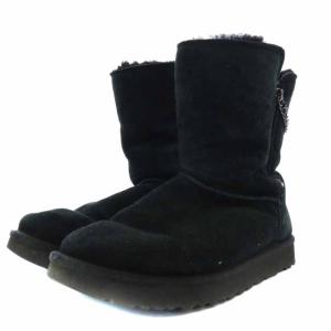 CLASSIC SHORT SPARKLE ZIP ムートンブーツ スエード チェーン 25cm