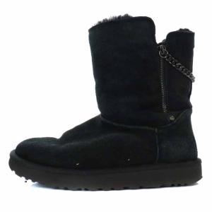 UGG australia CLASSIC SHORT SPARKLE ZIP ムートンブーツ スエード チェーン 25cm
