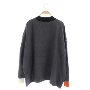 ENFOLD 21AW ストレッチサキソニー RIB N/C PULLOVER カットソー 38 グレー
