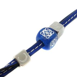 LOEWE パーソナライズチャーム バッグチャーム レザー ネイビー