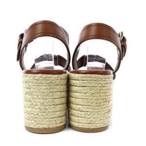 PRADA サンダル プラットフォーム ウエッジソール エスパドリーユ レザー 34 ブラウン