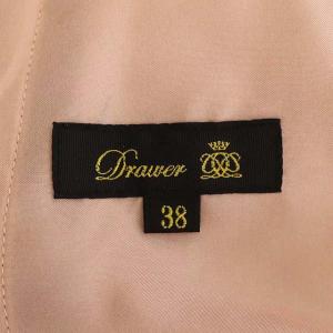 Drawer シルク バックゴム シャーリングパンツ スラックス テーパード 裾リブ タック 38 ピンク