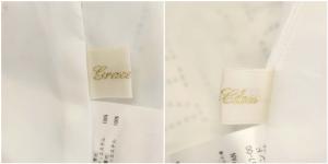 Grace Class 21SS スターレタードプリントワンピース 八分袖 膝丈 フレア 38 ホワイト ブラック