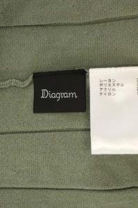 Diagram GRACE CONTINENTAL 21AW スクエアネックニットワンピース 長袖 ロング フレア ベルト付き 36 グリーン