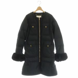 20AW ノーカラートリミンクダウンコート ロング ファー付き 36 黒