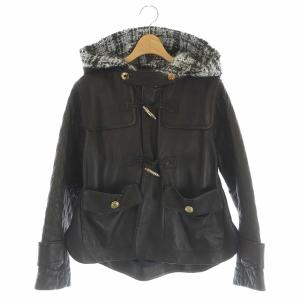 20AW ツイードフードレザージャケット 総裏地 36 黒 