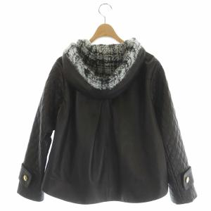 Grace Class 20AW ツイードフードレザージャケット 総裏地 36 黒 