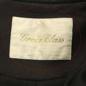 Grace Class 20AW ツイードフードレザージャケット 総裏地 36 黒 