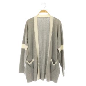 20AW パールラインカーディガン 長袖 36 グレー