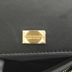 DOLCE&GABBANA ハンドバッグ ファー ゴールド金具 ハート チャーム 黒