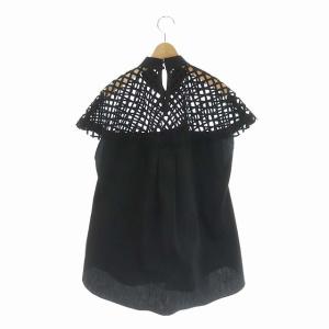 sacai カットワークレースブラウス チュニック 2 ブラック