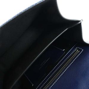 Alexander McQueen ジュエルドサッチェル デニム ショルダーバッグ スカル ストーン チェーン ブルー