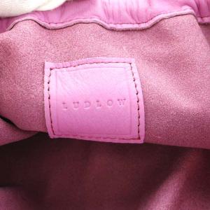 LUDLOW 巾着バッグ ハンドバッグ スカラップ レザー ピンク