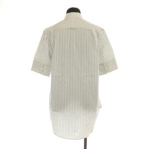 THOM BROWNE ストライプ柄半袖シャツ 38 ホワイト