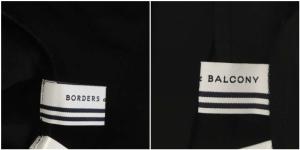 BORDERS at BALCONY 21SS フリルチュニック ブラウス 七分袖 ギャザー 36ブラック