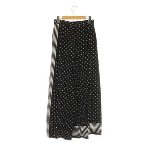 STELLA McCARTNEY シルクドットストライプ柄ワイドパンツ ブラック