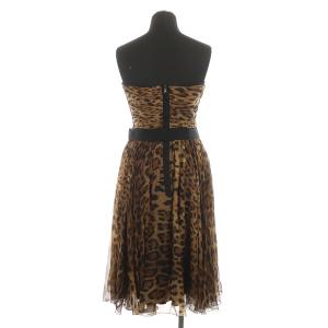 DOLCE&GABBANA ベアシルクレオパードワンピース 38 ブラウン