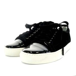 LANVIN ベロアスニーカー 36 ブラック ホワイト