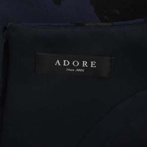 ADORE フラワージャガードブラウス ネイビー