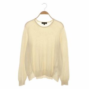 バックスリットクルーネックカシミヤニットセーター アイボリー